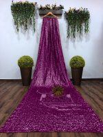 SHYAMLATA Women's Sequence Work Bollywood Heavy Embroidery Georgette Wedding Designer Sarees (Latest-Party-Collection) - Image 5