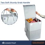 Homestrap 75 LTR Foldable Laundry Basket | Printed Laundry Bag with Lid Front Handle | Non-Woven Toy Organiser | Washing Cloth Laundry Bin(Grey)(Polypropylene) - Image 4