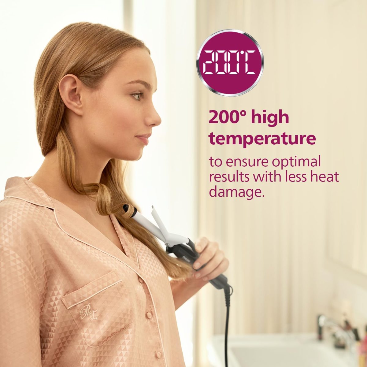 Philips Hair Curler with 16MM Barrel | Ceramic Coated Barrel for Long-Lasting Bouncy Looking Curls | Fast Heat Up | BHB862/00, Black - Image 6