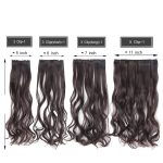 PRAVRAJYA Women's Full Head 18 Inch Hair Extension Wig - Synthetic Natural Wavy Brown Hair Pieces with 5 Clip Wig Cheap Fluffy & Not Tangled - (3# Brown) - Image 3