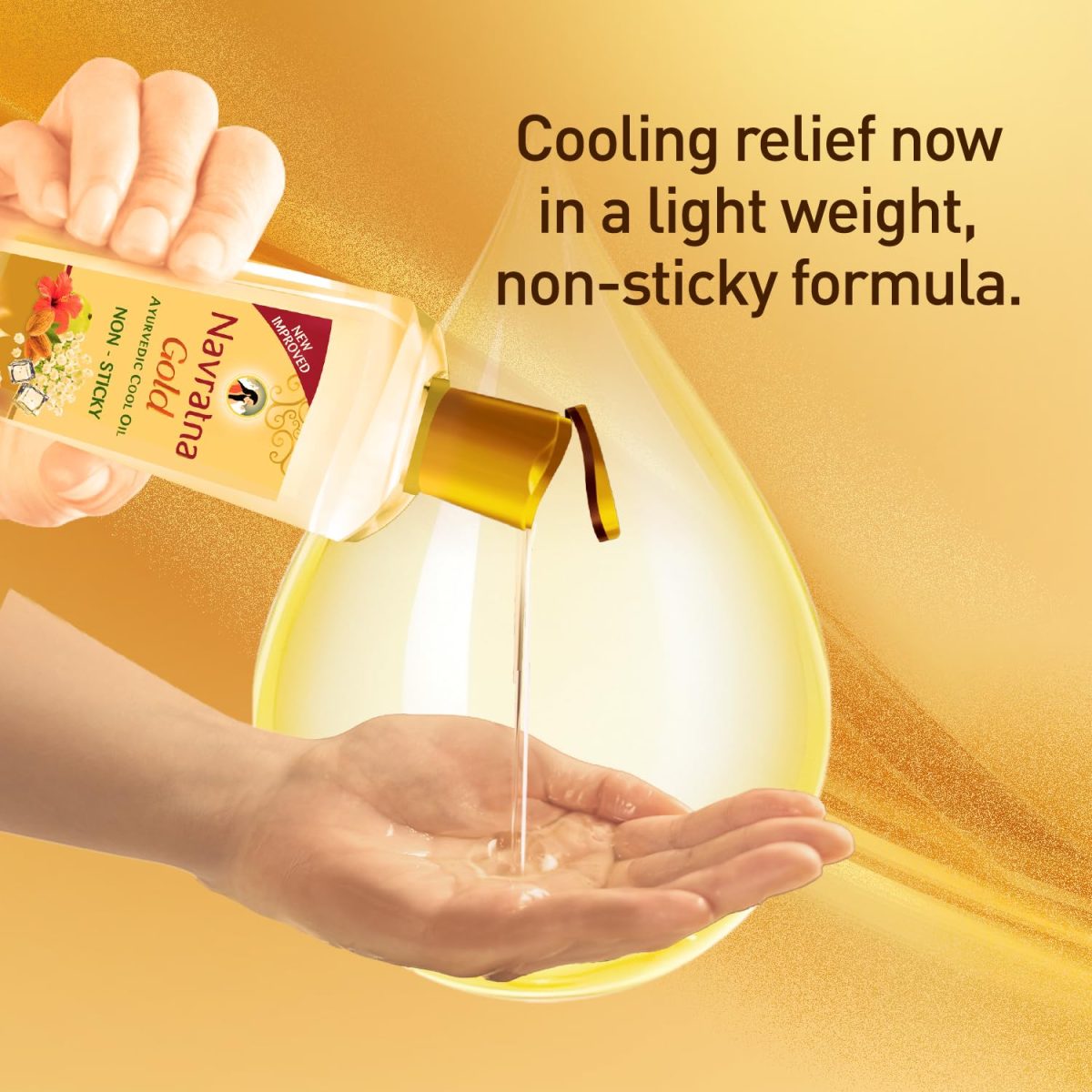 Navratna Gold Ayurvedic Cool Oil | Goodness of Almonds | Non-Sticky and Fresh Lily Fragrance | 500ml - Image 7