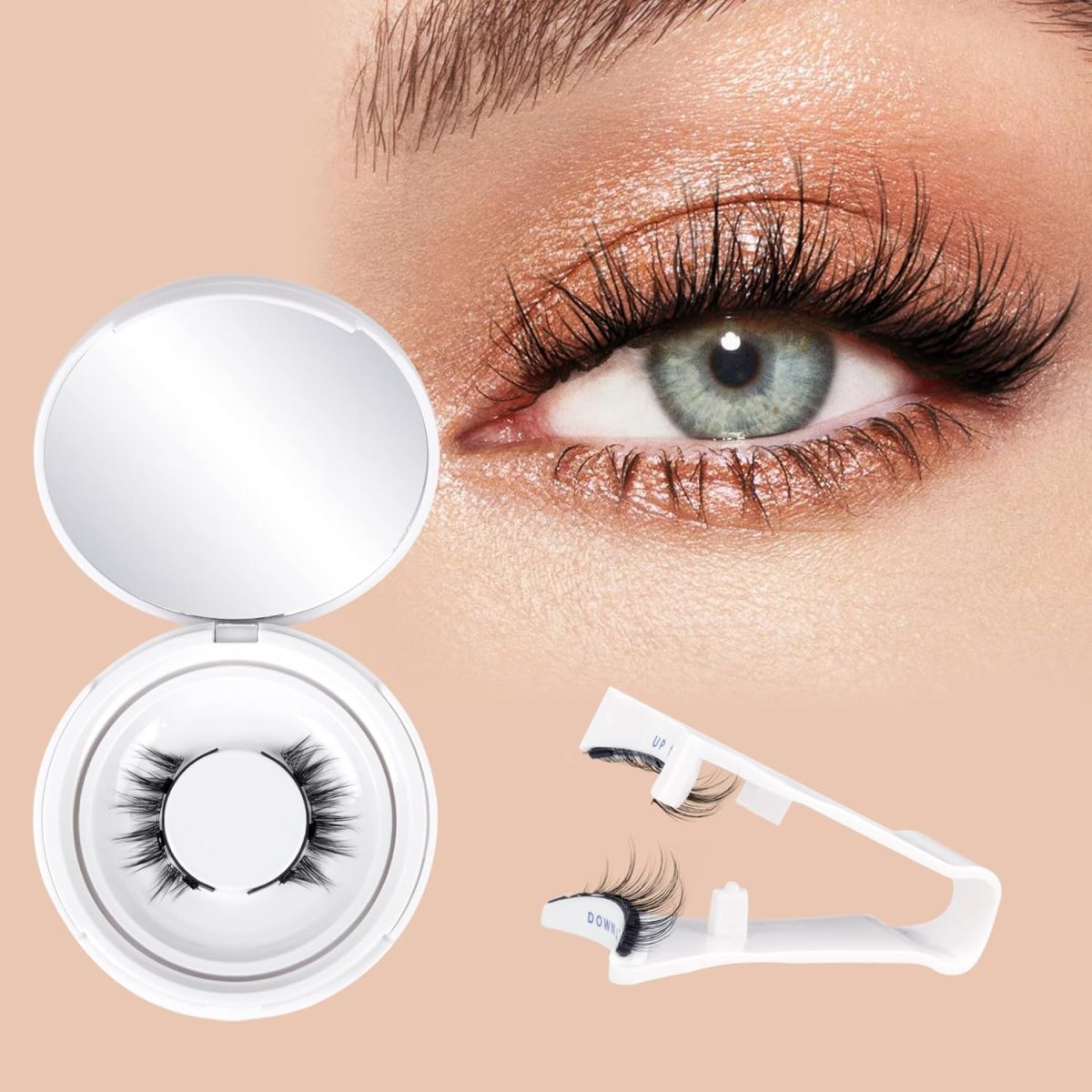 PEPONZ Magnetic Eyelashes Without Eyeliner – Natural Reusable Manga Lashes Kit with Applicator, No Glue Needed, 1 Pair Anime-Inspired Magnetic Lashes for Cosplay & Everyday Use