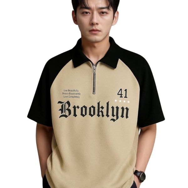 Jump Cuts || Mens || Printed || Polo Neck || Raglan Half Sleeve || Cotton Blend || T-Shirt