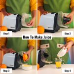 Brewine 2-in-1 Coconut Scraper & Citrus Juicer with Dual Speed Settings, Cooling Fan for Ventilation, Stainless Steel Scraping Blade, Splash Guard, Super Suction Feet for Stability, Blue, 200 Watts - Image 5