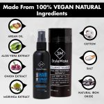 StyleMake Thickener Hair Fiber Black 28g + Fibre Lock Spray 100ml — The Ultimate Duo for Instant Volume & Fuller Look for Men & Women (Black 28g + Spray 100ml) - Image 3