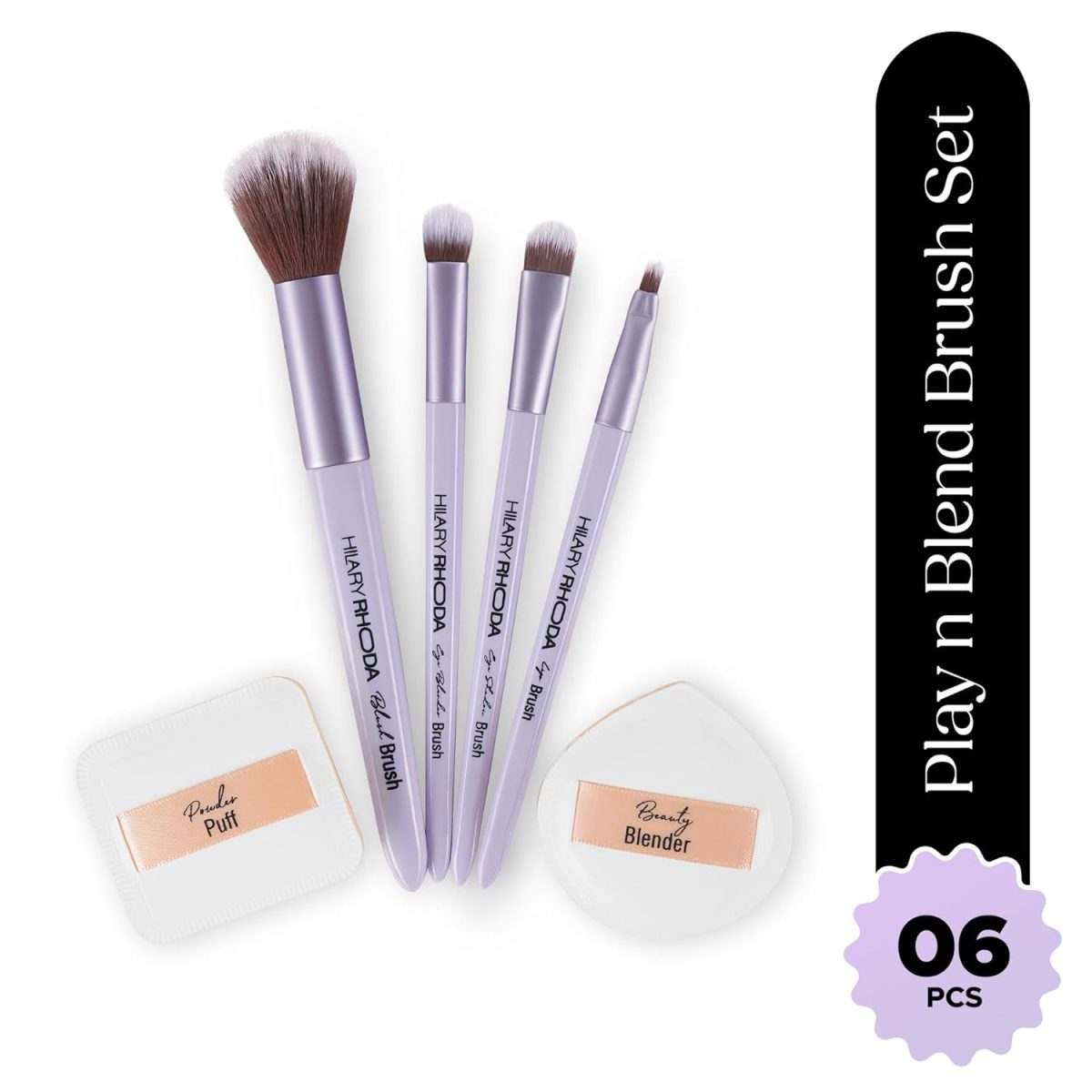 Hilary Rhoda Play n Blend Brush Set | Easy Blending For Cream, Liquid & Powder Formulation | Soft & Smart Bristles | 2 Eyeshadow Brushes | Blush & Lip Brush - Image 2