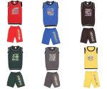 SR Kids Boys Cotton Sleeveless Rib Neck Self Design Tshirts and 3/4 Shorts Multi-Color Pack of 6