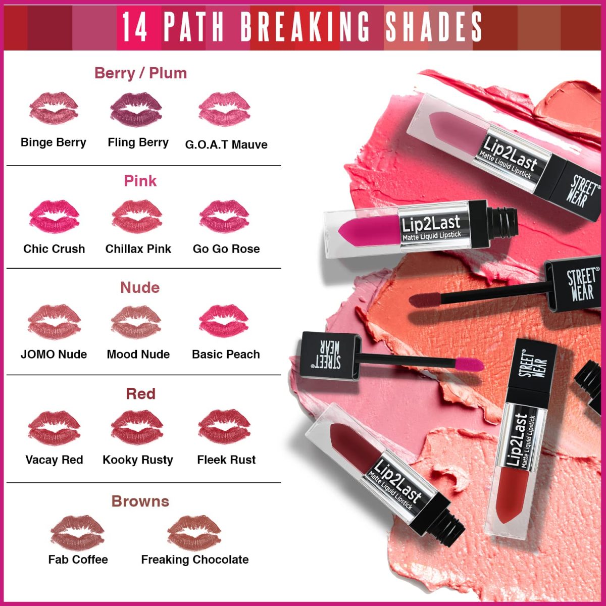 STREET WEAR Lip2Last Matte Liquid Lipstick -Vacay Red (Red) - 5 ml - Transferproof, Smudgeproof, Mask Friendly, Non-Drying Formula, Enriched With Vitamin E - Lasts AM To PM! - Image 6