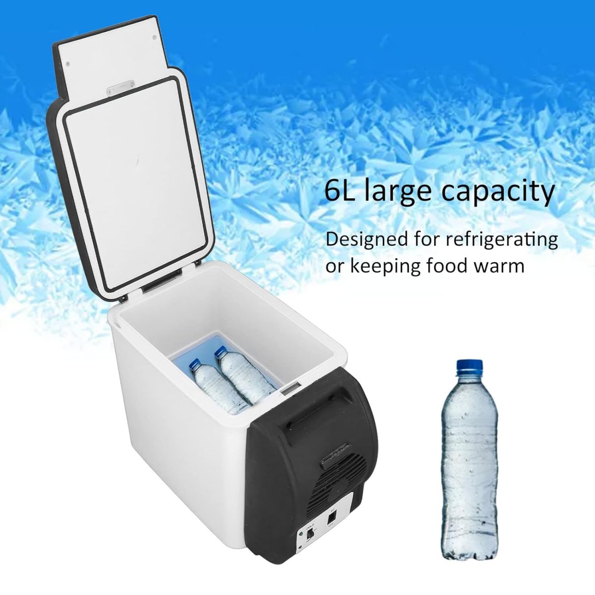 Hot and Cold Refrigerator, 12V Car Refrigerator Low Power Consumption Hot Cold Dual-Purpose PVC Material 6L Large Capacity 37W 12V for Cosmetics for - Image 4