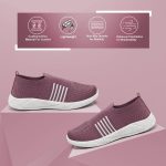 PAHNAVA Women's Slip-on Knit Walking Shoes | Breathable Lightweight Sneakers with PVC Sole | Comfortable Casual Shoes for Walking, Gym, Travel, Outdoor Use - Image 5