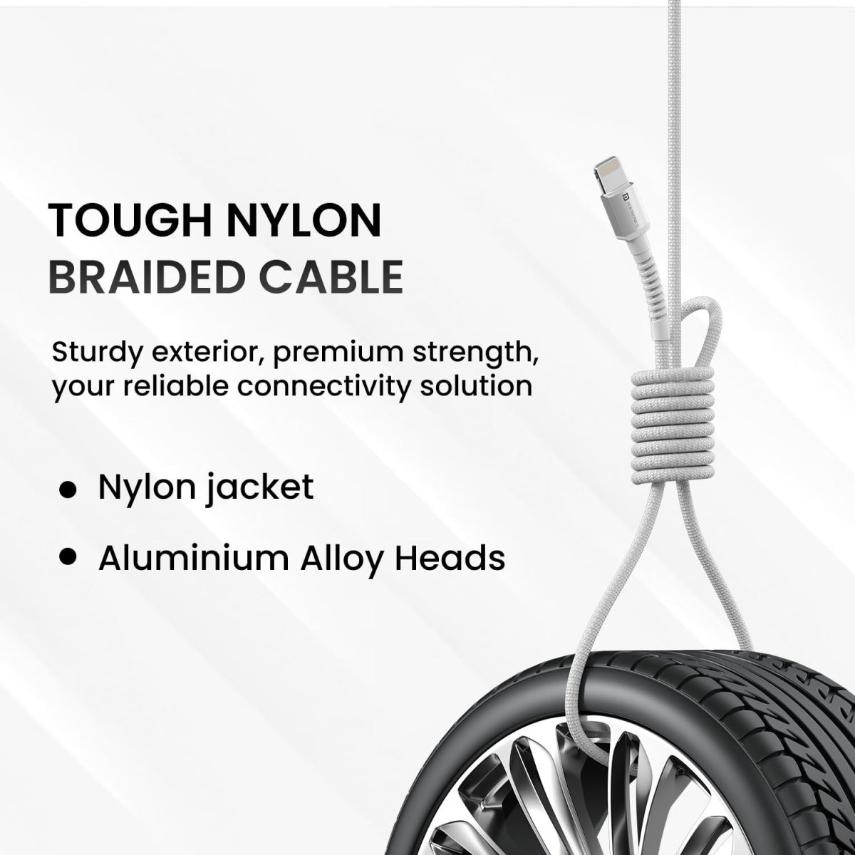 Portronics Konnect X Type C to 8-Pin 27W Fast Charging Cable, Premium TPE Material, Support to all Lightning Devices 1M Length(White) - Image 7