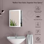 Plantex Bathroom Cabinet with Mirror/ABS Bathroom Storage Organiser/Multipurpose Shelf/Wall Mount Mirror Cabinet for Wash Basin (14x18 Inch, White) - Image 4