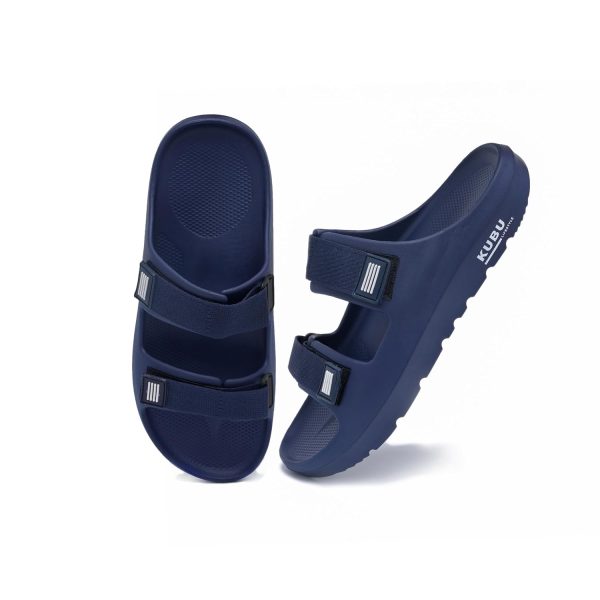 Kubu Slides/Slippers for Men | Adjustable Strap, Relaxing Arch Support, Cushioned Footbed, Light Weight & Non-Slip, Water Resistance, Flexible EVA Flip Flops