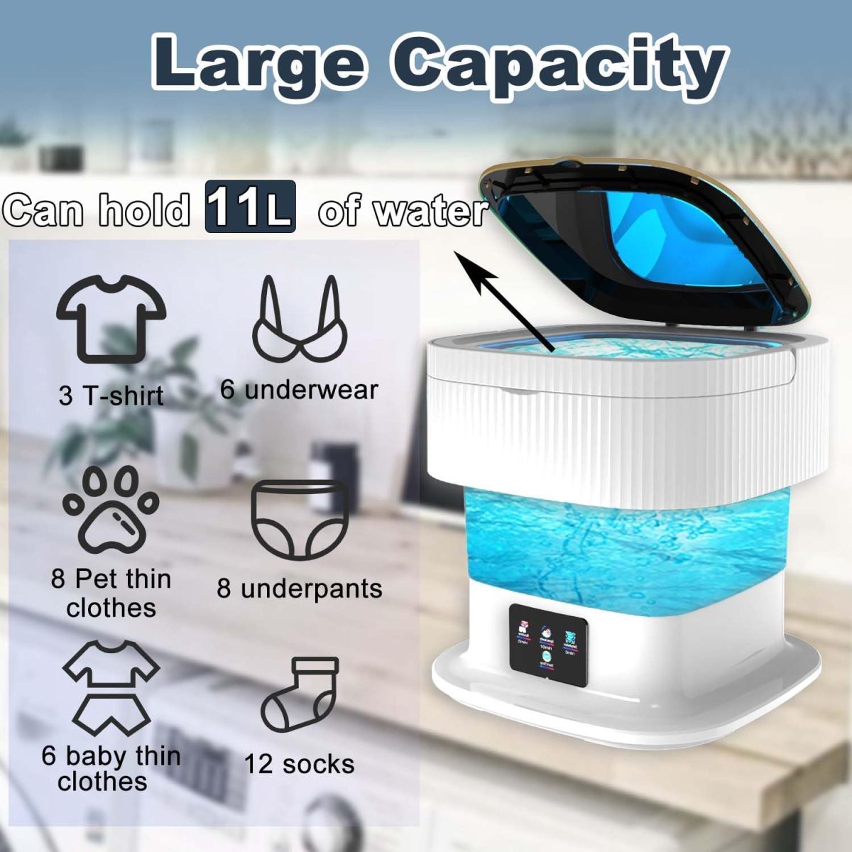 SeMi AuToMaTiC PoRtAbLe FoLdAbLe MiNi ToP LoAdInG WaShiNg MaChInE wItH SpInNeR & DrYeR fOr BaBy ClOtHeS, SeMi AuToMaTiC BuCkEt WaShEr wItH MoDeS fOr HoMe, TrAvEl & MuLtIpUrPoSe - Image 3