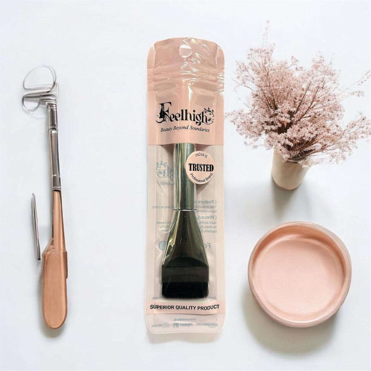 Premium Silver Color Makeup Foundation Brush,Ultra Thin Face Makeup Flat Brush for Liquid Makeup, Angled Liquid Foundation Brush Cream Foundation Concealer Brush Makeup Brushes - Image 7