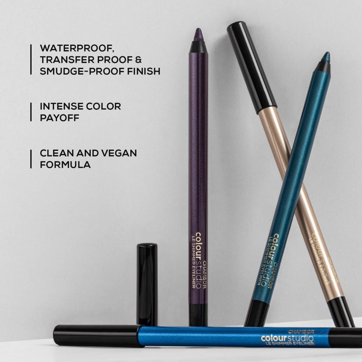 Chambor Colour Studio Le Shimmer Eyeliner |32 hr| Water proof, Smudge Proof, Black Éclat, 1ml - Image 6