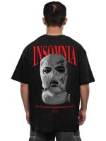 Darkbuck® Oversized Tshirt for Men and Women Drop Shoulder Loose Baggy Fit Unisex Pure Cotton T-Shirt Insomnia - Image 2