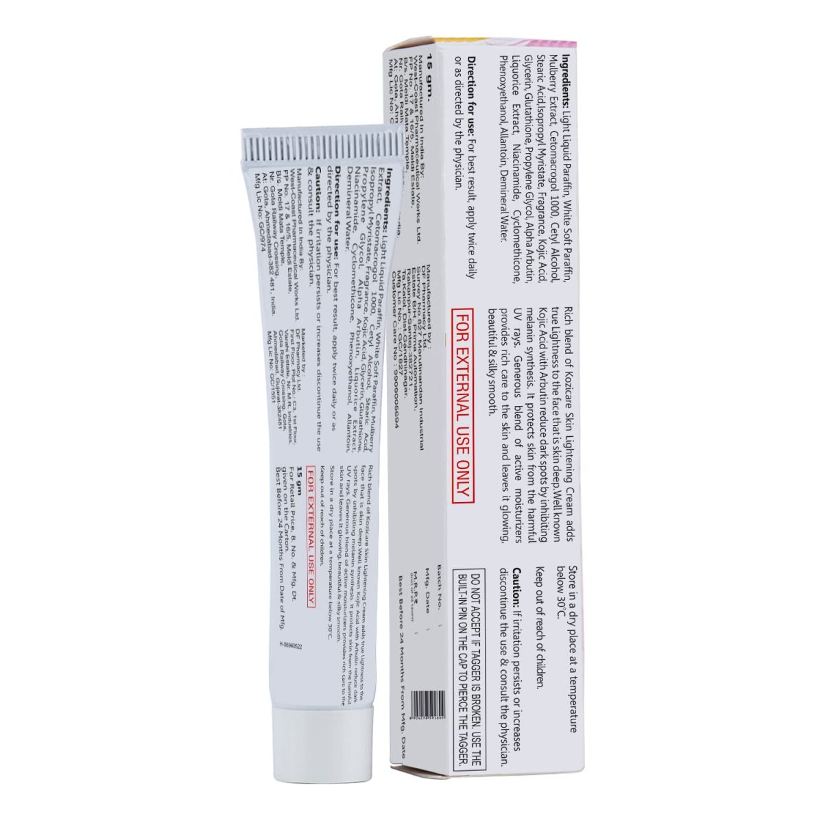 Kozicare Skin Lightening Non-Sticky Cream Lotion | Enriched with 3% Kojic Acid, 1% Alpha Arbutin, 1% Glutathione, 2% Niacinamide, 2% Vitamin C | Best for Melasma, Pigmentation, Dark/Age Spots, Uneven Skin Shade - 15gm (Pack of 4) (New Formula) - Image 6