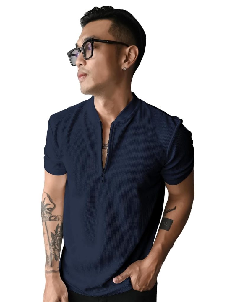 Jump cuts||Henley Tshirt for Men||Half Sleeve|| Waffle Regular Fit Tshirt for Men