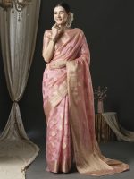 AKHILAM Women's Organza Ethnic Motif Woven Design Saree With Unstitched Blouse Piece(UNATI3001_AC_Parent) - Image 2
