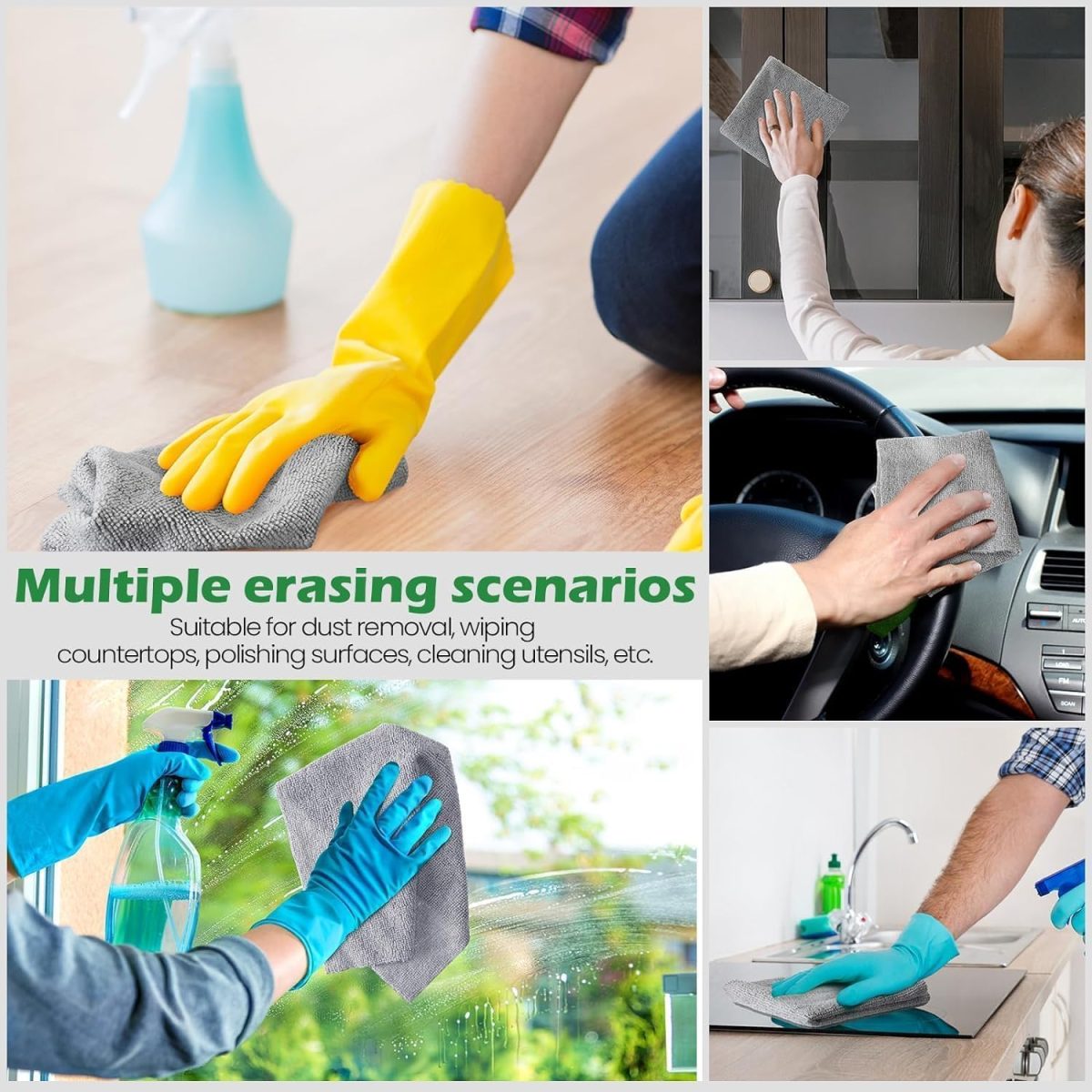 GERQSHO Microfiber Cleaning Cloth Roll 25x25CM – Reusable Tear-Away Towels Washable Super Absorbent Lint Free Cleaning Rags for Kitchen, Car, Garage and Home (Multicolor 1 Roll, 20 Pack) - Image 7