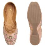 XE Looks Flat Comfortable Fancy Beige Punjabi Jutti For Women - Image 9