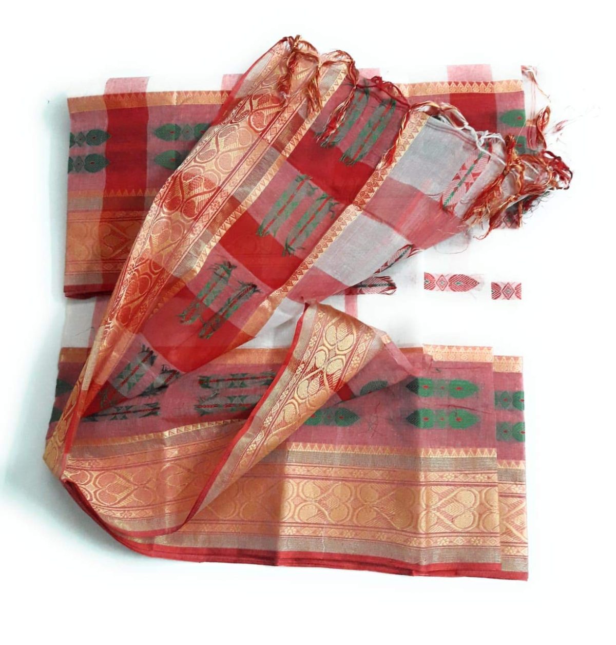 PuJoy Women's Handloom Cotton Saree - Image 7