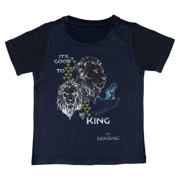 Lion King by Wear Your Mind Boy's Plain Regular fit T-Shirt (DLK0020.3_Navy 4-5 Years)
