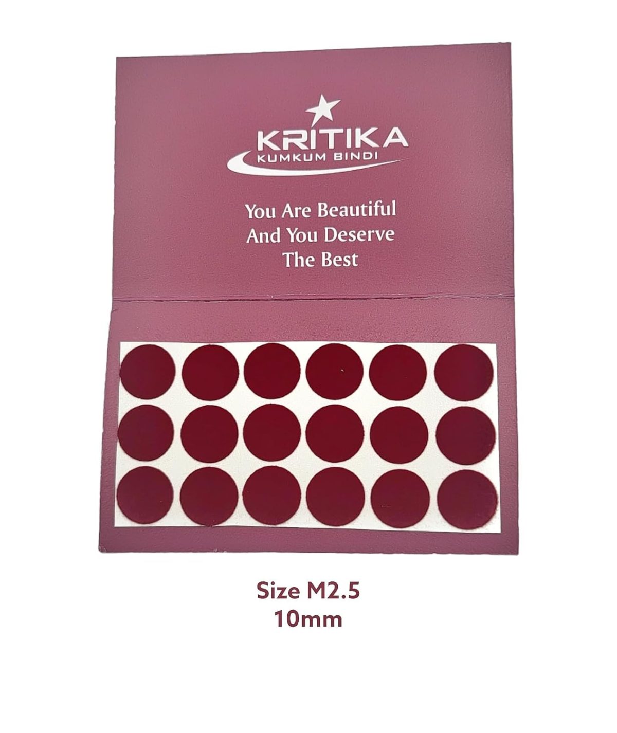 Kritika pottu/bindi premium velvet Antibacterial Adhesive (Maroon 2.5) Bindi 12 Packs