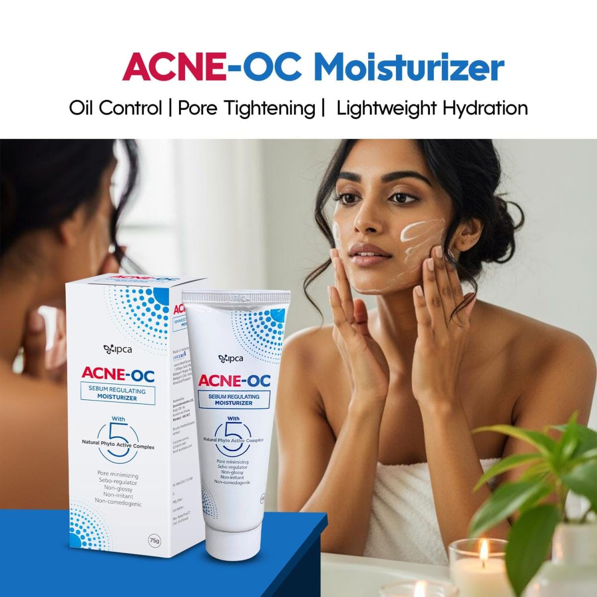 ACNE-OC Moisturiser for Oily & Acne-Prone Skin - 75g Sebum Regulating Moisturizer for Face with 5 Natural Phyto Active Complex - Hydrates & Restores Skin - Fast Absorbing Non-Comedogenic Moisturizer - Image 5