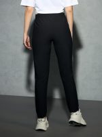 TECHNOSPORT Womens Mid Rise Polyester Regular Fit Solid Jogger for Running, Workout & Sports - Image 2