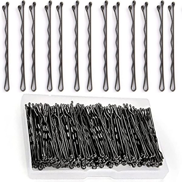 Temperia Bobby Hair Pins for Women & Girls (Pack of 100) (With Storage Box) (6cm Long) | Stylish Bob Hairpins for Hairstyling | Hair Styling Accessories Clips (Black)