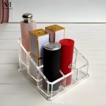 Clear Acrylic 9-Slot Lipstick & Cosmetic Organizer – Compact Makeup Holder for Lipstick, Lip Balm, Essential Oils & More – Transparent Plastic Storage Stand - Image 6