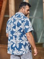 LookMark Men's Floral Vibrant Printed Half Sleeve Loose Fit Casual Shirt in Cotton Blend – Perfect for Beach Days, Everyday Comfort, and Effortless Style - Image 2