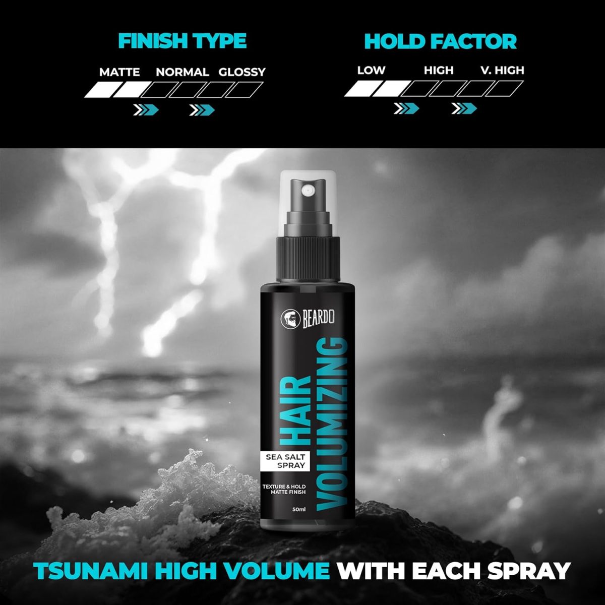 Beardo Hair Volumizing Sea Salt Spray 50ml | With Olive Oil & Coconut Oil | Hair Texture Spray & Matte Hold | Hair Volumizer Hair Setting Spray | Natural Hold Hair Spray for Men and Women - Image 6