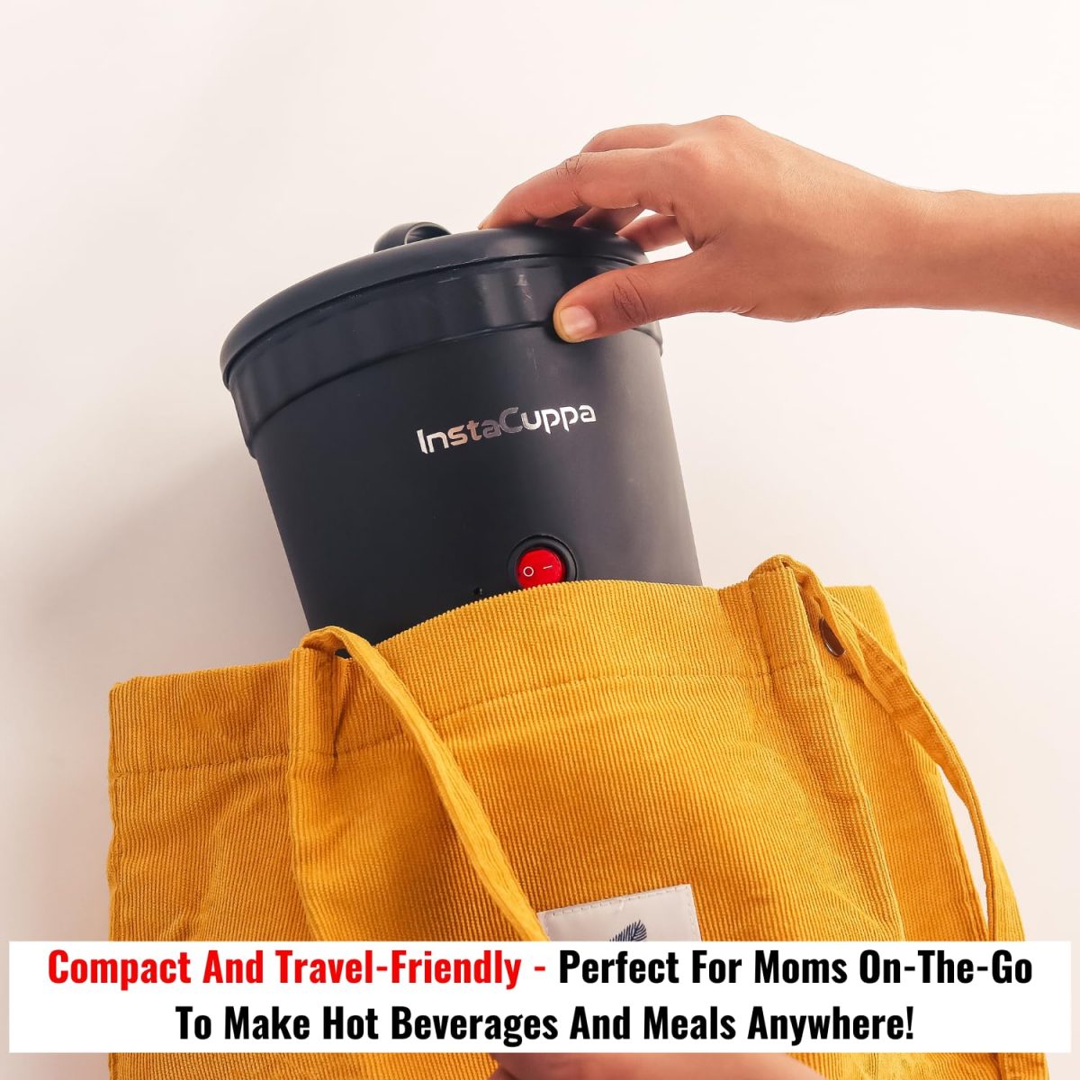 InstaCuppa Portable Multi Cook Electric Kettle with Non-Stick Inner Pot, Dry Boil Protection for Safety, Compact & Light Weight, Ideal for Boiling Milk, Tea, Coffee & Eggs, 1 Liter, 450 Watts, Black - Image 2