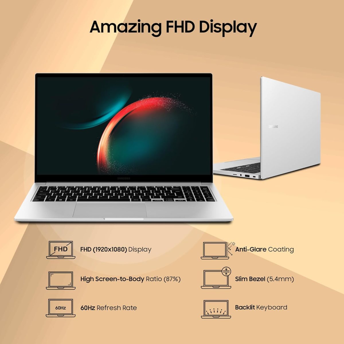 Samsung Galaxy Book3 Core i5 13th Gen 1335U - (8 GB/512 GB SSD/Windows 11 Home) Galaxy Book3 Thin and Light Laptop (15.6 Inch, Silver, 1.58 Kg, with MS Office) - Image 3