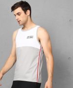 Alan Jones Clothing Men's Cotton Colorblocked Sleeveless Regular Fit T-Shirt - Image 3