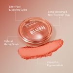 Swiss Beauty Select High on Blush with Natural Matte Finish | Long- Lasting & Non Transferrable stay | Enriched with Vitamin E & Rose oil | Shades- Burnt Rose, 8gm | - Image 3