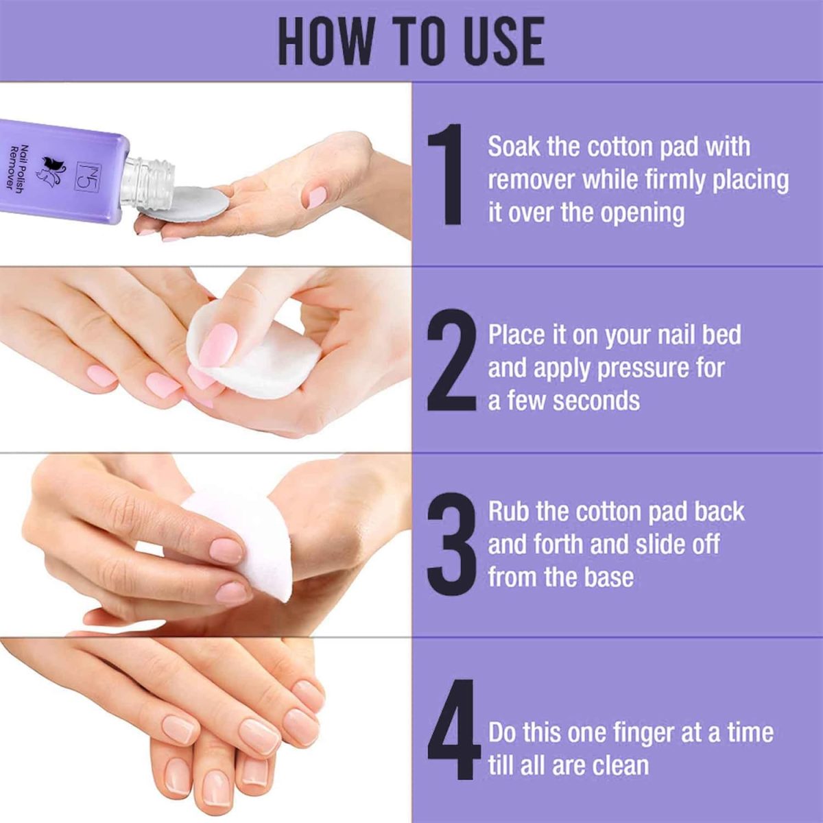 YUHME - IN5 Nail Polish Remover - 110 ml | Enriched with Almond Oil | Nail Paint - Art - Beauty - Make up Products | Acetone Free - Paraben free - Cruelty Free | Moisturize & strengthen your nails - Image 4