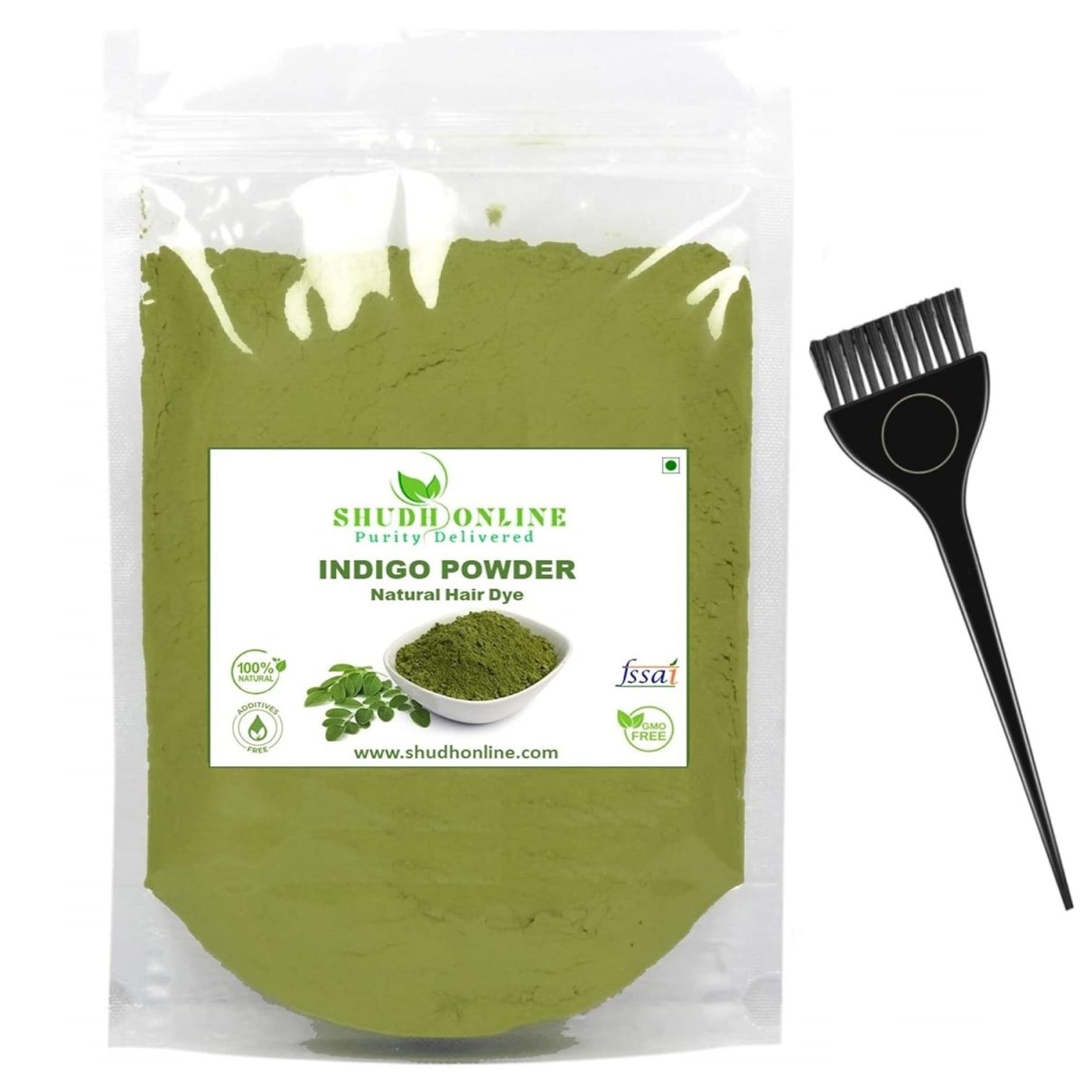 Shudh Online Indigo Powder Organic for Hair Black Colour (200 Grams), Natural Avuri Leaf Powder, Neela Amari, Neel Patti, Neela, Neelamari, Neelayamari, Indico. for face