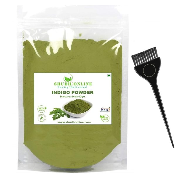 Shudh Online Indigo Powder Organic for Hair Black Colour (200 Grams), Natural Avuri Leaf Powder, Neela Amari, Neel Patti, Neela, Neelamari, Neelayamari, Indico. for face