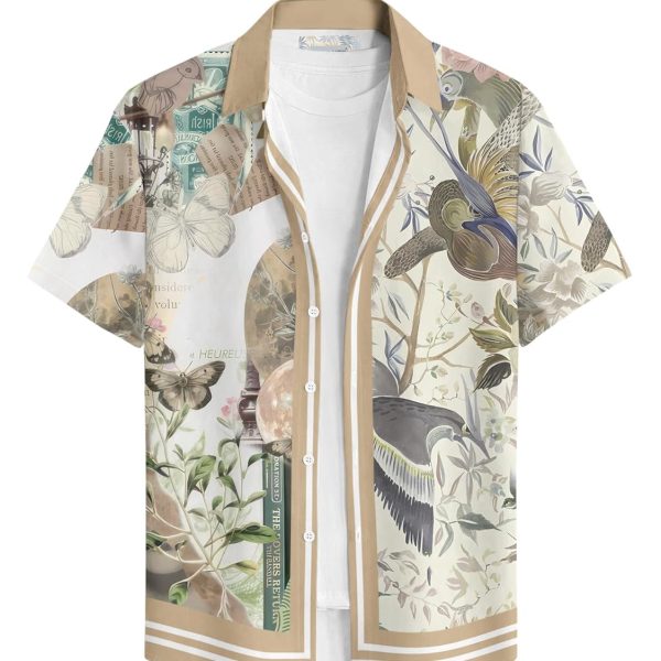 BULLMER Trendy Regular Fit Printed Half Sleeve Shirt for Men