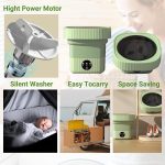 Portable Washing Machine, Mini Washing Machine with Spin Dryer, Foldable Mini Washing Machine for Baby Clothes, Underwear or Small Items, Ideal for Apartment, Dorm, Camping Green - Image 4