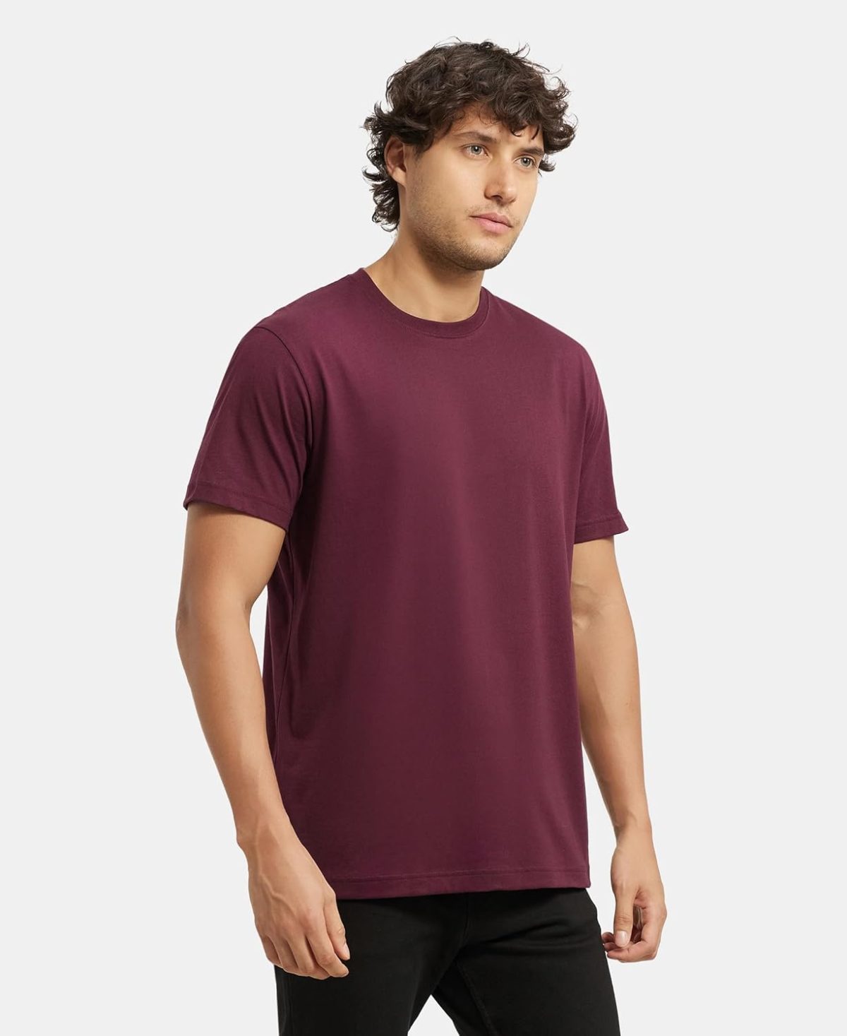 Jockey Men's Super Combed Cotton Regular Fit 2714 Rich Solid Round Neck Half Sleeve T-Shirt (Pack of 2) - Image 4