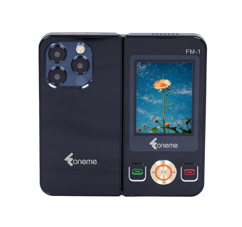 Foneme All-New FOLD PRO Dual Display |Keypad Mobile| with 2.8" and 2.4" Big Display |Flip|Fold|BT Dialer| Voice Changer |Auto Call Recording|Long Lasting Battery| FM |Camera| Feature Phone | Black
