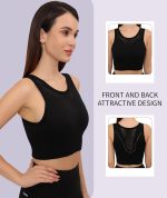 GLAMORAS Women's Polyester Spandex Padded Wireless Sports Bra | Full Coverage, Seamless & High Support Sports Bra for Workout & Yoga | Size: S-XL - Image 3