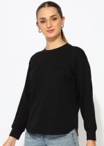 Alan Jones Clothing Women's 100%Cotton Relaxed Fit Waffle Crew Neck Long Sleeve T-Shirt - Image 2