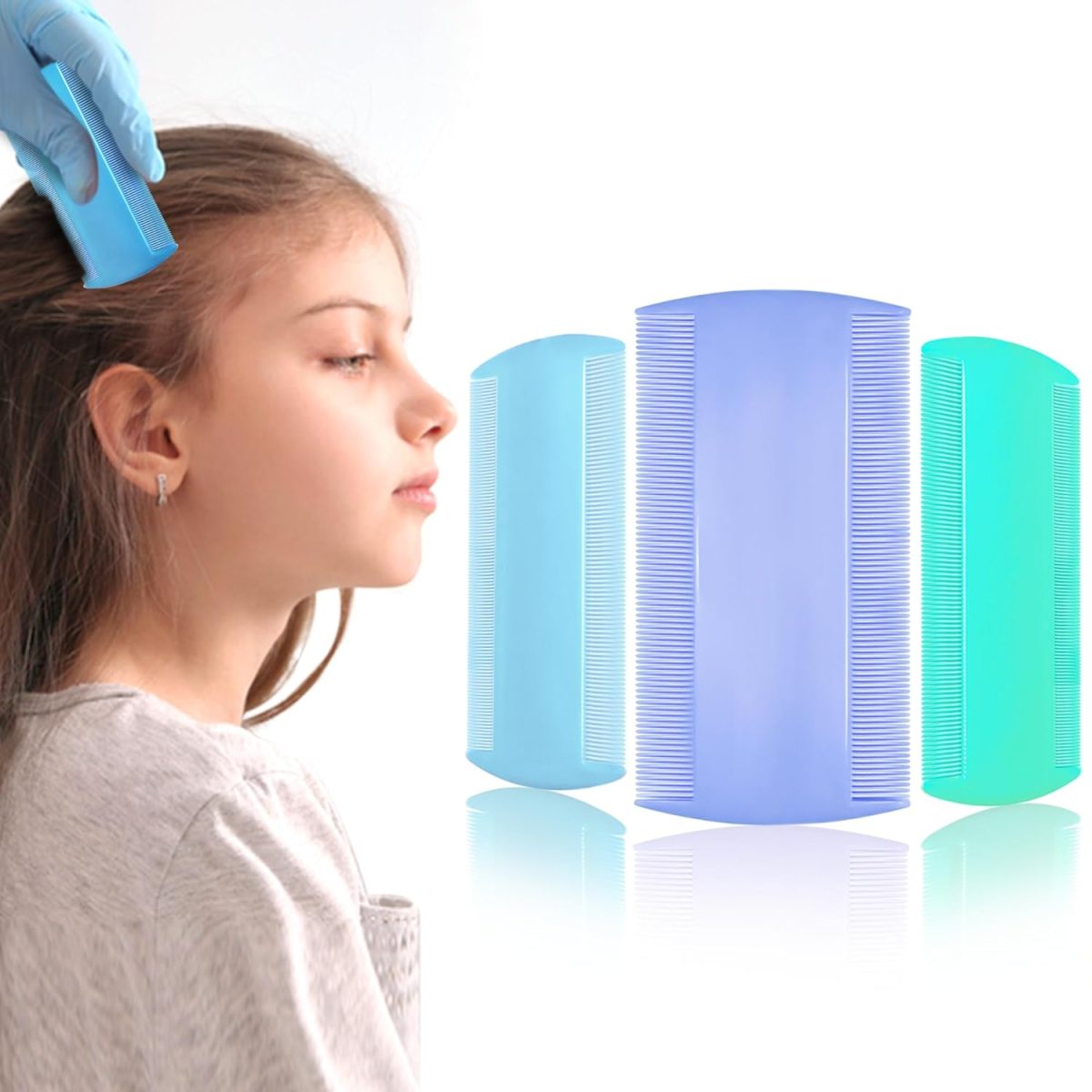 Sanas Lice And Nits Removal Comb Lice Comb 3Pcs Lice Removal Machine For Women And Kids Dandruff Remover Eggs Removing Comb For Kids Nits R 3Pcs (Multicolour)
