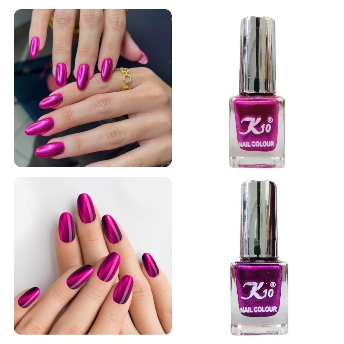 K10 Nail Polish| Metallic Finish Nail Paint|Quick Drying| Non UV Polish - Gel Finish |Chip Resistant Long-Lasting Multicolor Nail paint for Women and Girls| Multicolours | Set of 12 (12ml each) - Image 7